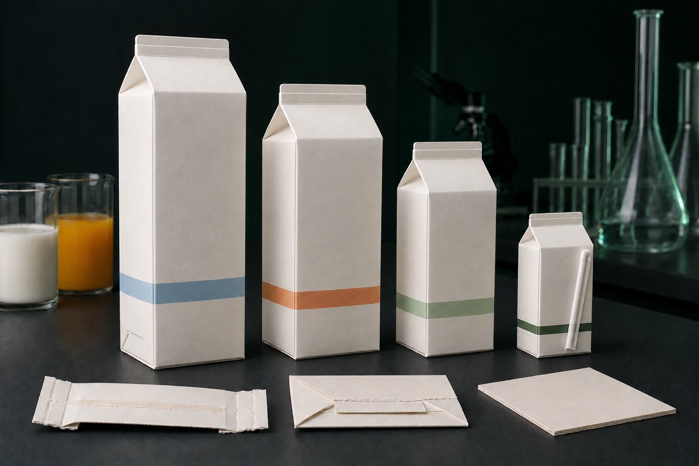 Paperboard cartons for liquid food and beverages.