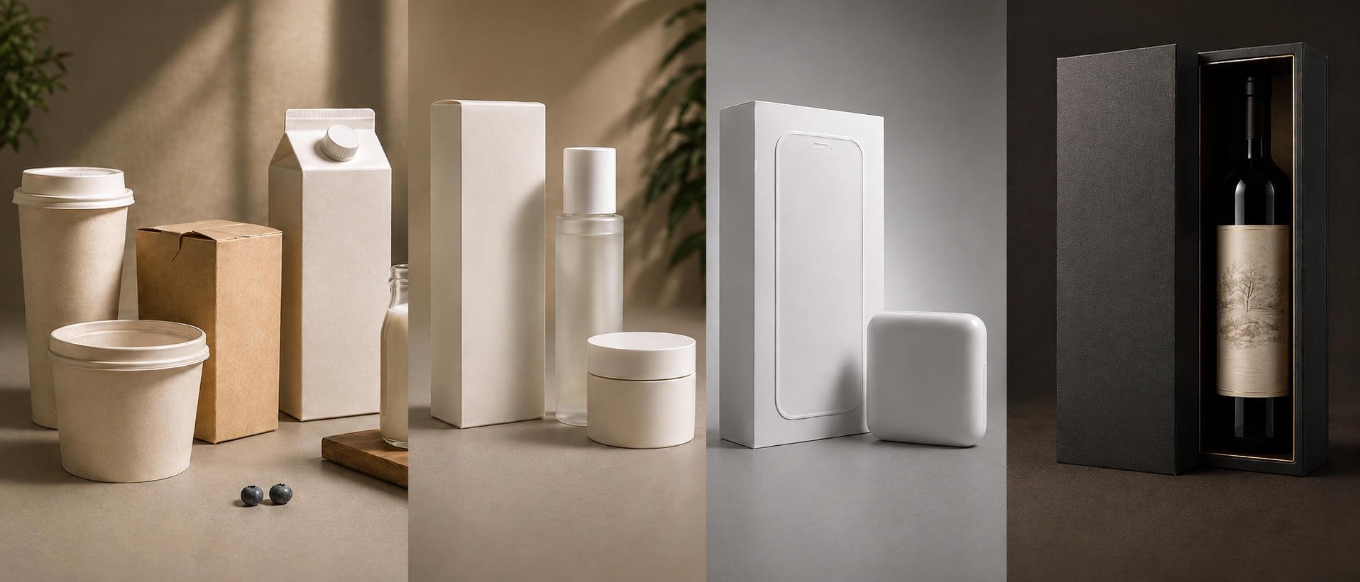Natural matte and tactile surface applications across four paper packaging categories