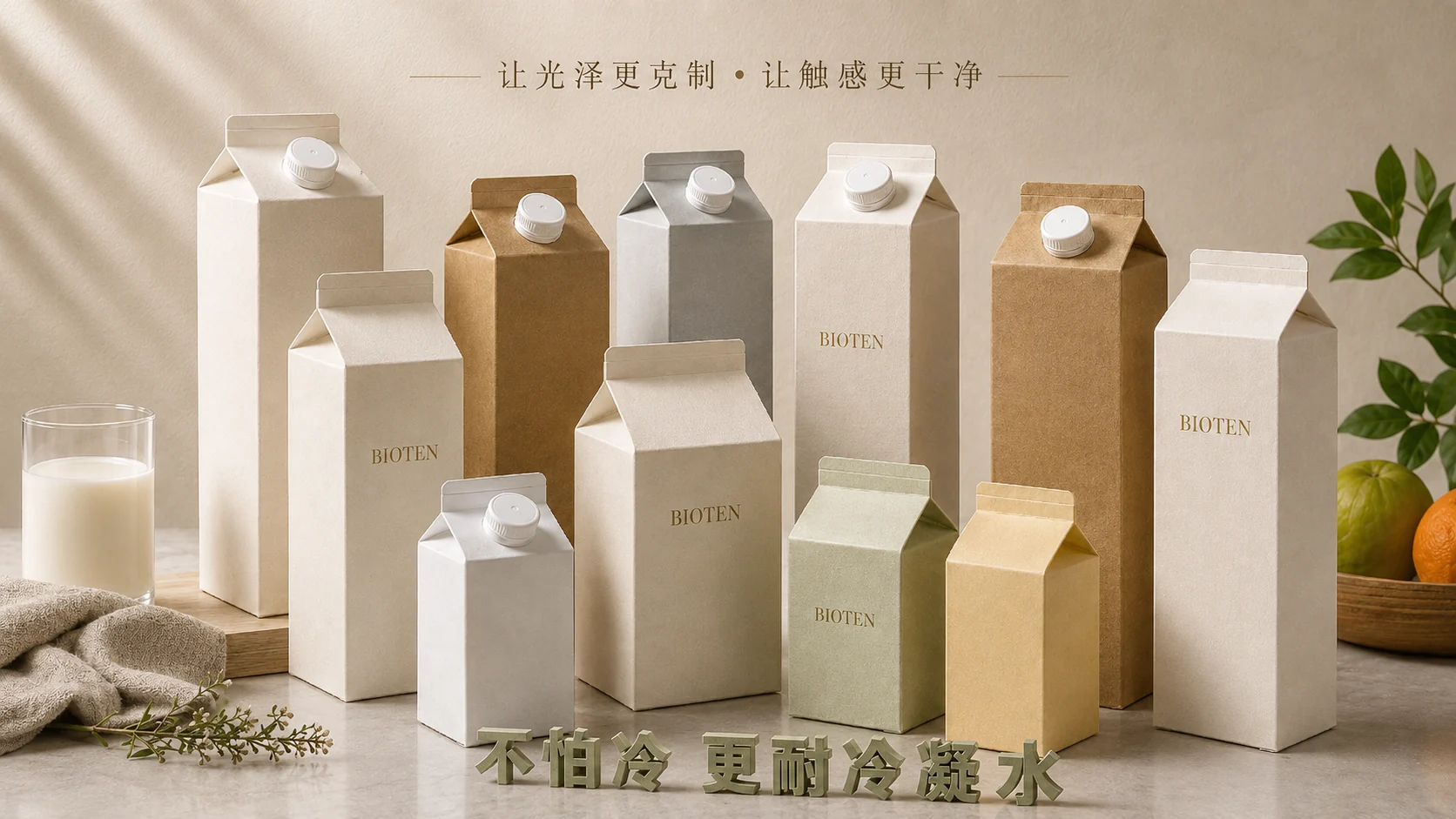 Application visual for BIOTEN PHA Waterborne Varnish on paper packaging; a product-release illustration, not a substitute for samples or test evidence.