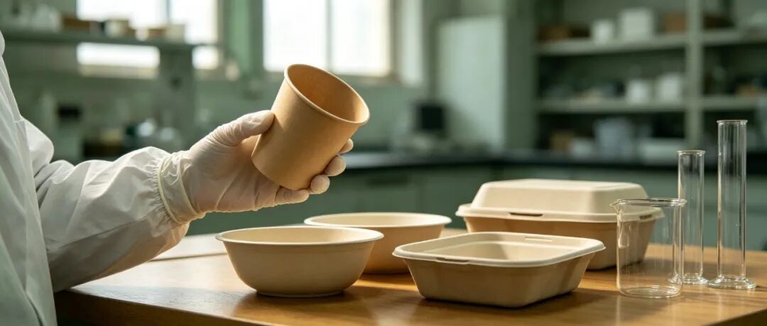 Paper cups, bowls and food containers in a food-contact application setting.