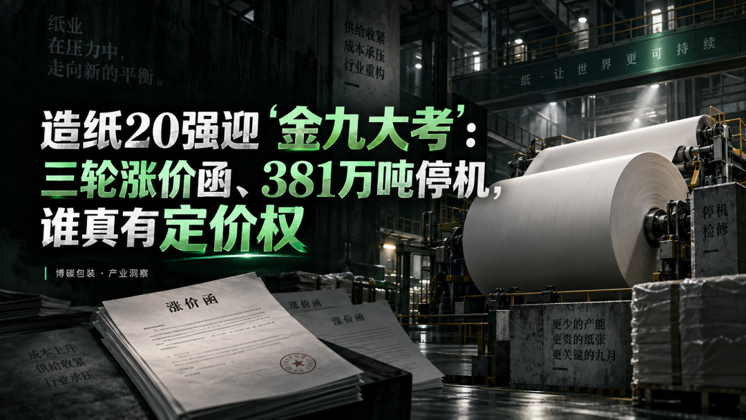 Editorial illustration accompanying “China's Top 20 Paper Producers Face the September Test: Three Price Hikes, 3.81 Million Tonnes of Shutdown Losses—Who Has Pricing Power?”.