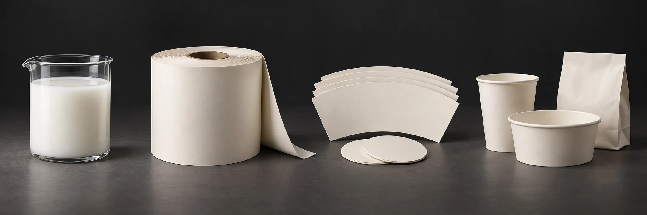 From barrier emulsion, coated paper rolls, cup blanks and bottom discs to paper cups, bowls and food bags
